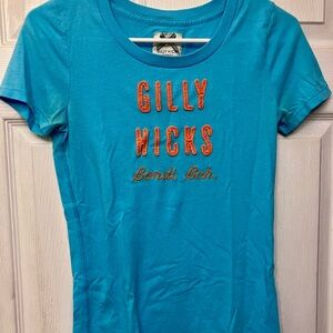 Gilly Hicks Blue Tee with Orange Accents